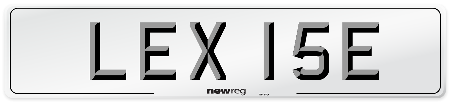 LEX 15E Number Plate from New Reg